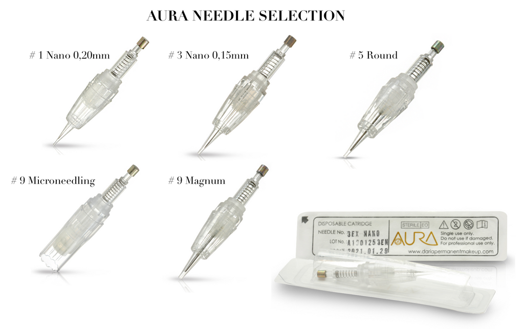 Aura Professional Permanent Makeup Rotary Machine with free box of sample needles